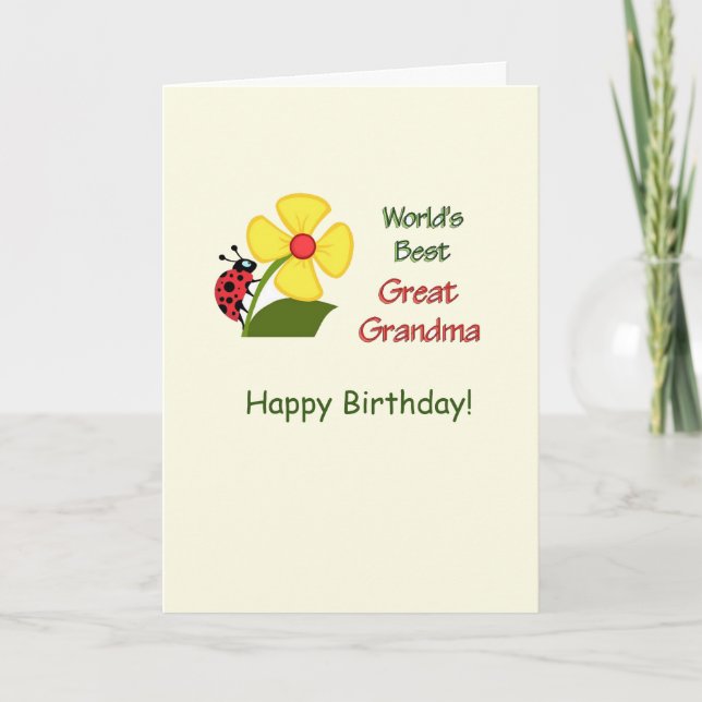 Great Grandma Birthday From Child Card (Front)