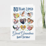 Great Grandma Birthday Photo Collage Card<br><div class="desc">A fabulous heart custom photo birthday card. This great design is suitable for any age. Fill out the 9 hearts with photos of either the birthday person - or picture of everyone who loves them. A simple and modern design they are sure to love. Perfect for a Great Grandma or...</div>