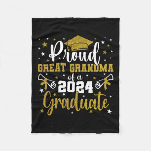 Great Grandma Cl Of 2024 Graduate Senior Graduatio Fleece Blanket