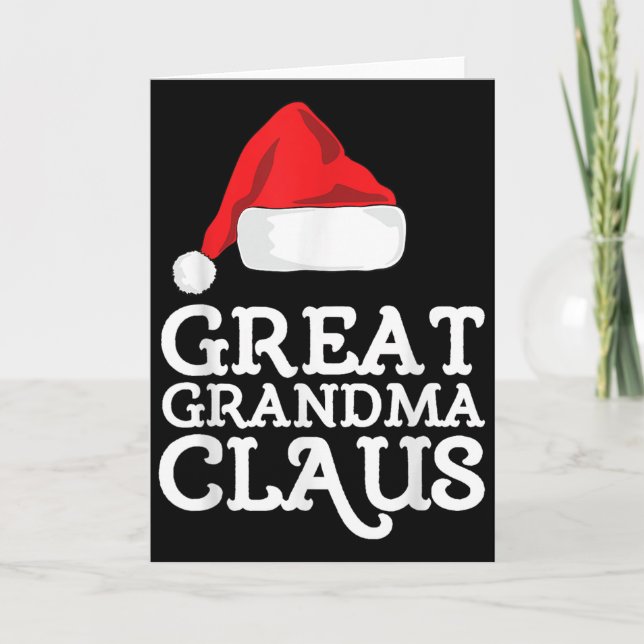 Great Grandma Claus Christmas Santa's Hat Pajama F Card (Front)