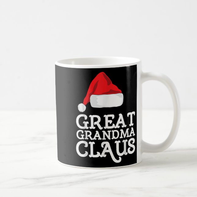 Great Grandma Claus Christmas Santa's Hat Pajama F Coffee Mug (Right)