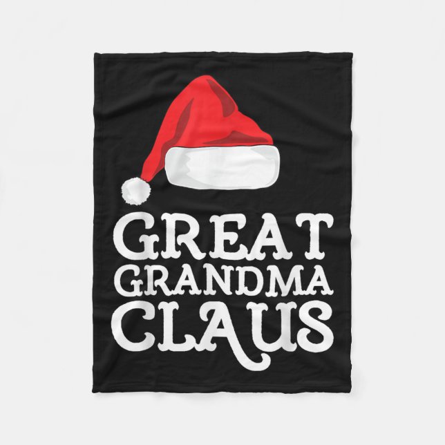 Great Grandma Claus Christmas Santa's Hat Pajama F Fleece Blanket (Front)
