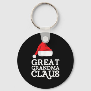 Great Grandma Claus Christmas Santa's Hat Pajama F Key Ring
