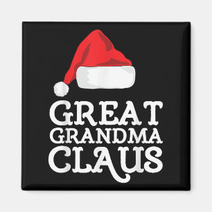 Great Grandma Claus Christmas Santa's Hat Pajama F Magnet