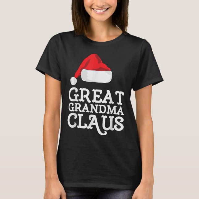 Great Grandma Claus Christmas Santa's Hat Pajama F T-Shirt (Front)