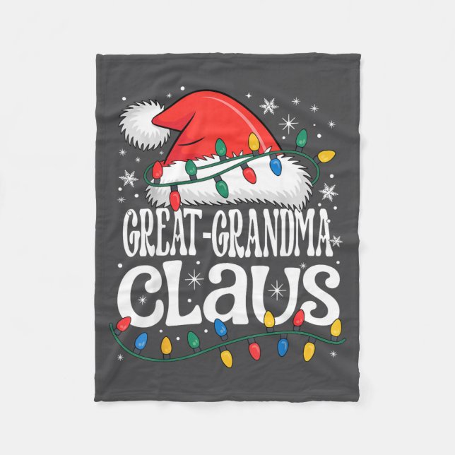 Great-grandma Claus Funny Xmas Christmas Grandma H Fleece Blanket (Front)
