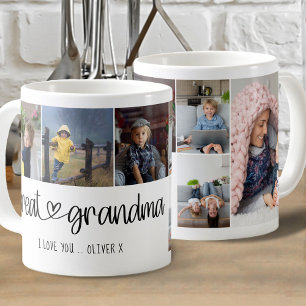 Great Grandma Cute Lettering I Love You 6 Photo Coffee Mug