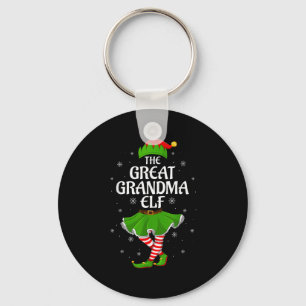 Great Grandma Elf Christmas Family Girls Women Elf Key Ring