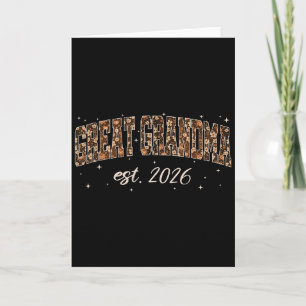 Great Grandma Est 2026 Preppy Floral Fall Pumpkin  Card
