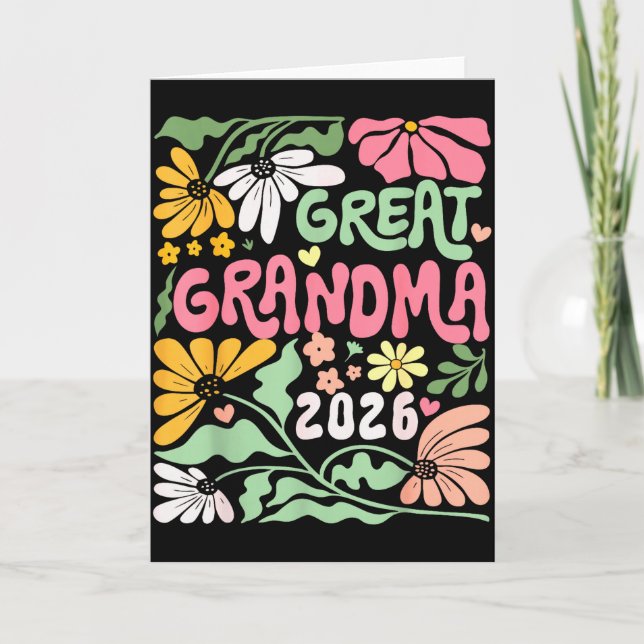 Great Grandma Est. 2026 Promoted To Great Grandma  Card (Front)