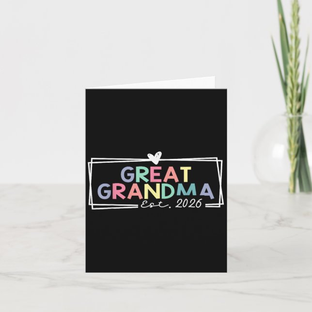 Great Grandma Est 2026 Promoted To Great Grandma  Card (Front)