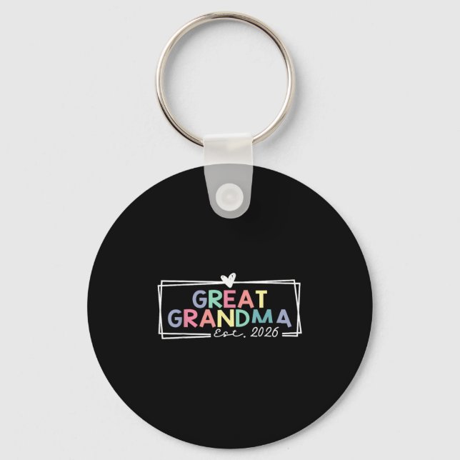Great Grandma Est 2026 Promoted To Great Grandma  Key Ring (Front)
