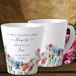 Great Grandma Flowers Poem Country Wildflower Latte Mug<br><div class="desc">If Great Grandma's were flowers we'd pick you .. personalised latte mug for your great grandma - or you can customise for anyone! Pretty watercolor floral design with border of country wildflowers. It is lettered with elegant typography and handwritten script. The watercolor wild flowers include coneflower, daisy, cornflower, poppy and...</div>