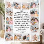 Great Grandma Grandpa Poem Custom 14 Photo Collage Fleece Blanket<br><div class="desc">Celebrate your grandparents with a custom photo collage blanket. This unique grandparents poem picture blanket is the perfect gift whether its a birthday, Grandparents day or Christmas. We hope your special keepsake grandma blanket will become a treasured keepsake for years to come. . Quote "We hugged this blanket, We squeezed...</div>