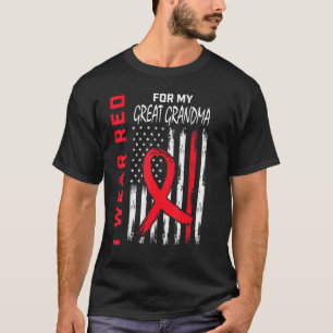 Great Grandma Heart Disease Awareness Flag Matchin T-Shirt