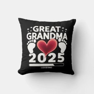 Great grandma Loading 2025 Pregnancy Announcement Cushion