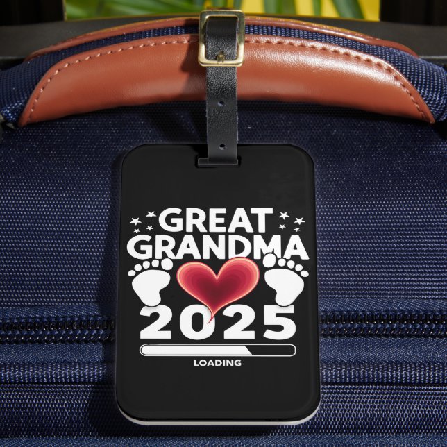 Great grandma Loading 2025 Pregnancy Announcement Luggage Tag (Front Insitu 2)