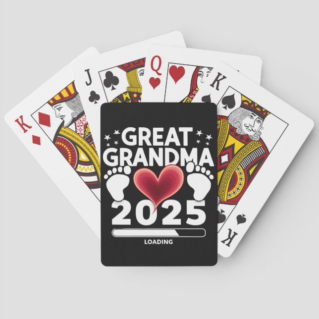 Great grandma Loading 2025 Pregnancy Announcement Playing Cards (Back)