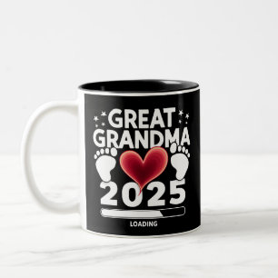 Great grandma Loading 2025 Pregnancy Announcement Two-Tone Coffee Mug