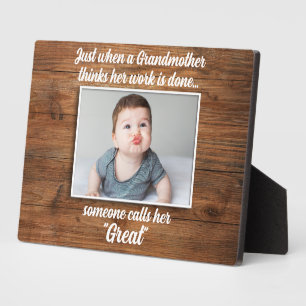 Great Grandma Modern Wood Elegant Grandkids Photo Plaque