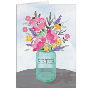 Great Grandma Mother's Day Mason Jar Vase Flowers
