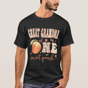 Great Grandma Of One Sweet Peach 1st Birthday Girl T-Shirt