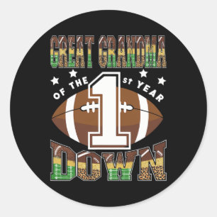 Great Grandma Of The 1st Year Down Football 1st Bi Classic Round Sticker