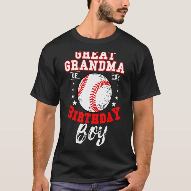 Great Grandma Of The Birthday Boy Baseball Theme B T-Shirt (Front)