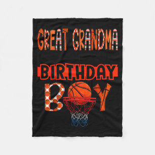 Great Grandma Of The Birthday Boy Basketball Party Fleece Blanket