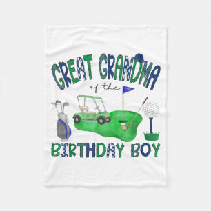 Great Grandma of The Birthday Boy Hole in One Golf Fleece Blanket