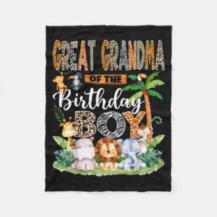 Great Grandma Of The Birthday Boy Jungle Safari An Fleece Blanket