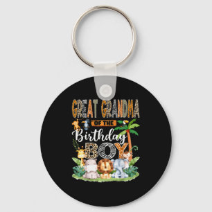 Great Grandma Of The Birthday Boy Jungle Safari An Key Ring