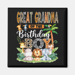 Great Grandma Of The Birthday Boy Jungle Safari An Magnet