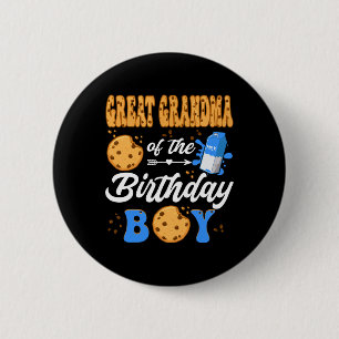 Great Grandma Of The Birthday Boy Milk Cookies 1st 6 Cm Round Badge