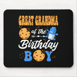 Great Grandma Of The Birthday Boy Milk Cookies 1st Mouse Mat