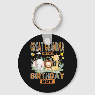Great Grandma of The Birthday Boy Safari Jungle Key Ring