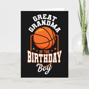 Great Grandma Of The Birthday Boy Sketll Theme Bda Card