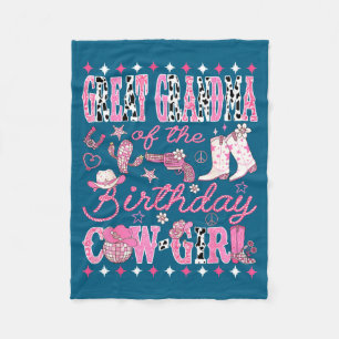 Great Grandma Of The Birthday Cow-girl Rodeo Weste Fleece Blanket