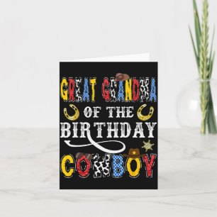 Great Grandma Of The Birthday Cowboy Western Rodeo Card