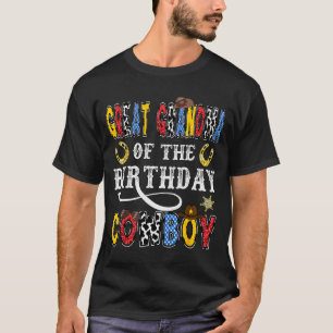 Great Grandma Of The Birthday Cowboy Western Rodeo T-Shirt