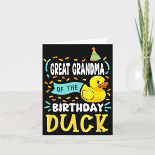 Great grandma of the birthday duck boy rubber duck card