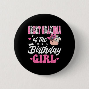 Great Grandma Of The Birthday Girl Farm Cow 1st Bd 6 Cm Round Badge