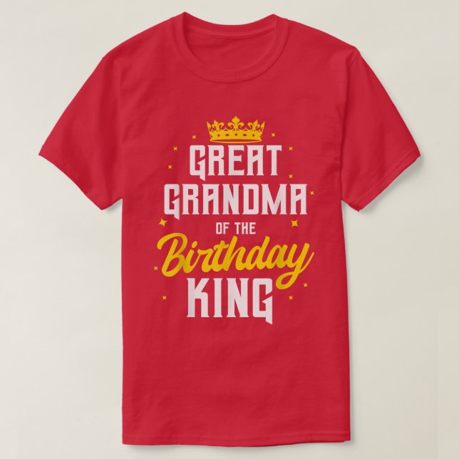Great Grandma of the Birthday King Party Crown Bda T-Shirt (Design Front)