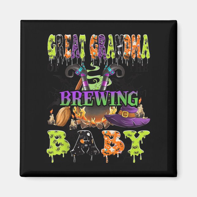 Great Grandma Of The Brewing Baby Halloween Baby S Magnet (Front)