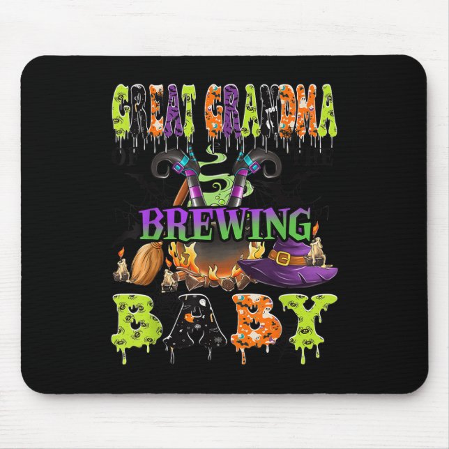 Great Grandma Of The Brewing Baby Halloween Baby S Mouse Mat (Front)