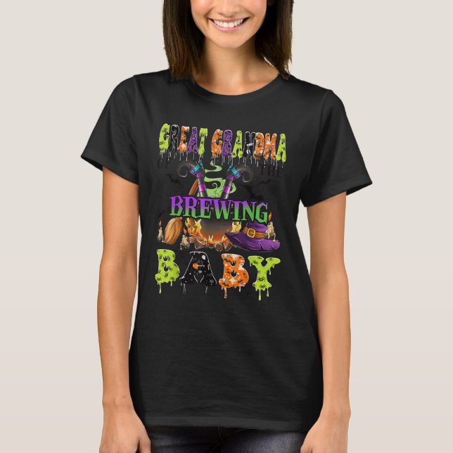 Great Grandma Of The Brewing Baby Halloween Baby S T-Shirt (Front)
