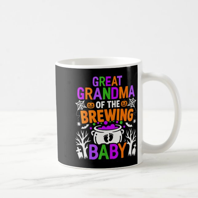 Great Grandma Of The Brewing Baby Halloween Costum Coffee Mug (Right)