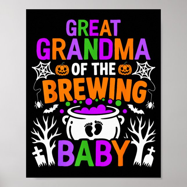 Great Grandma Of The Brewing Baby Halloween Costum Poster (Front)