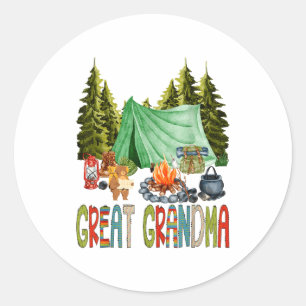 Great Grandma Of The Happy Camper 1st Birthday Bea Classic Round Sticker