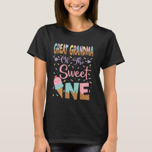 Great Grandma Of The Sweet One Ice Cream 1St Birth T-Shirt